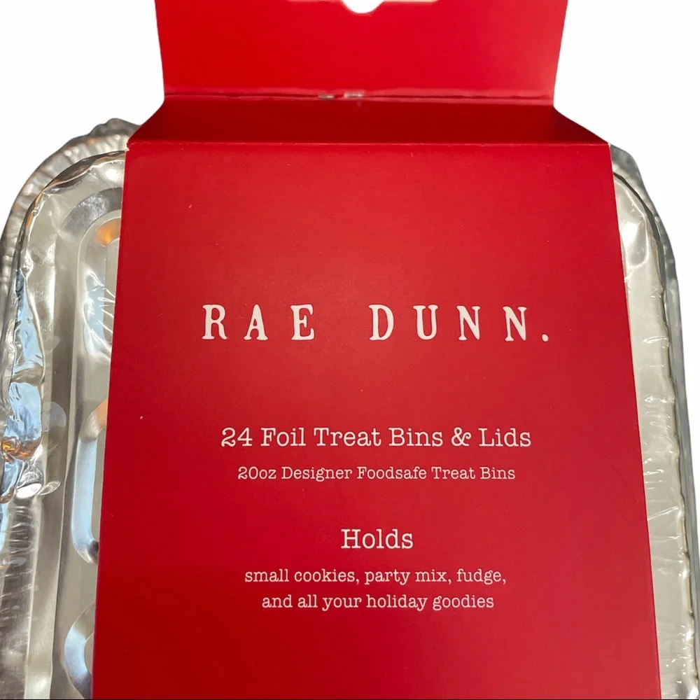 NEW Rae Dunn Valentine’s Day LOVE 24 Pk Foil Treat Bins & Lids💖♥️💖